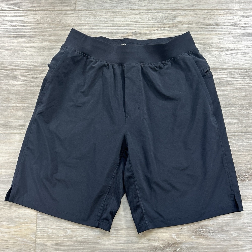 Fabletics Franchise Medium Lined 9" Shorts Black Elastic Waistband Gym Shorts